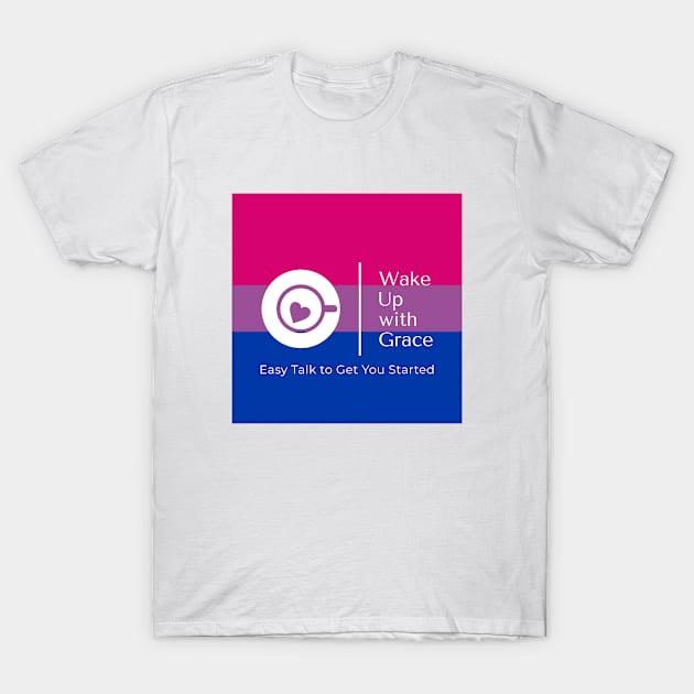 WUWG White Logo_Bi Flag T-Shirt by Grace's Grove Audio